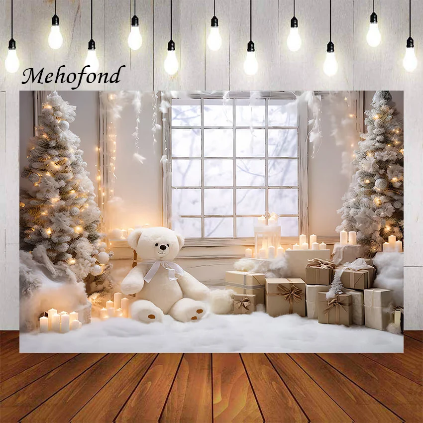 

Mehofond Photography Background Winter Christmas Window Snow Glitter Xmas Party Kids Family Portrait Decor Photo Backdrop Studio