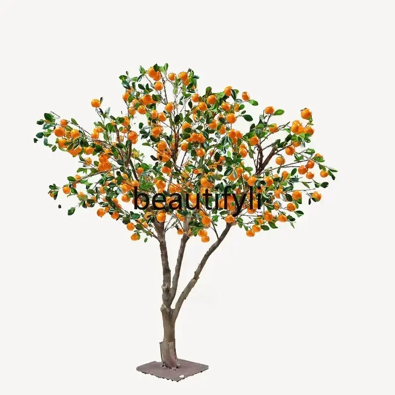 35Simulation orange tree indoor fake tree decoration orange pomegranate hotel shopping mall props floor ornament53SSS