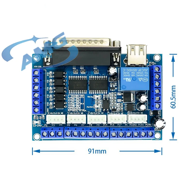 MACH3 engraving machine interface board 5-axis stepper motor driver cnc with optocoupler isolation and USB cable