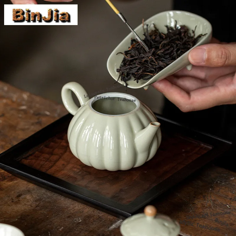120ml Relief Chrysanthemum Petals Teapot Handmade Tea Infuser Pot Household Tea Maker Kettle With Ball Hole Tableware Craft view 5