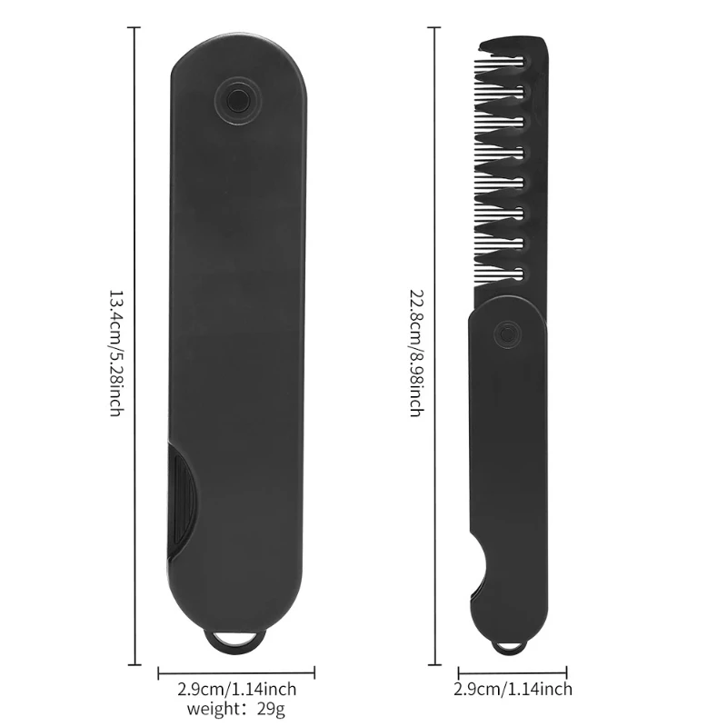 Barber Hair Clipper Folding Combs Multifuncional Plastic Wide Tooth Oil Head Comb Beard Combing Two In One Styling Tools