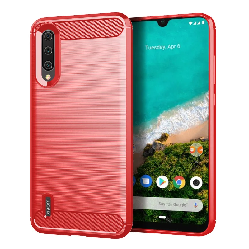 For Xiaomi A3 Mi A3 Case Soft Silicone Protective Back Cover for xaomi mia3 mi a3 Carbon Fiber Soft Phone Cases Coque Fundas