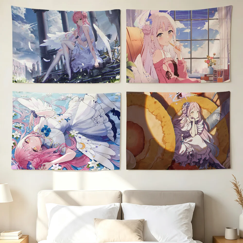 Games Girl Blue A-archive Mika Flag Wall Decorations Home Decor Suitable For Living Rooms Bedrooms Dormitories Parties Holidays