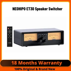 Conmutador de altavoz amplificador NEOHIPO ET30, medidor de VU analógico dual de 2 salidas, conmutador de audio con pantalla de panel DB