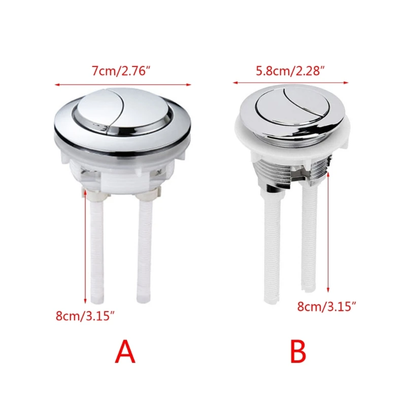 2pcs Adjustable Tangki Air Toilet Tombol Dorong Ganda Tombol Pembilasan Aksesori