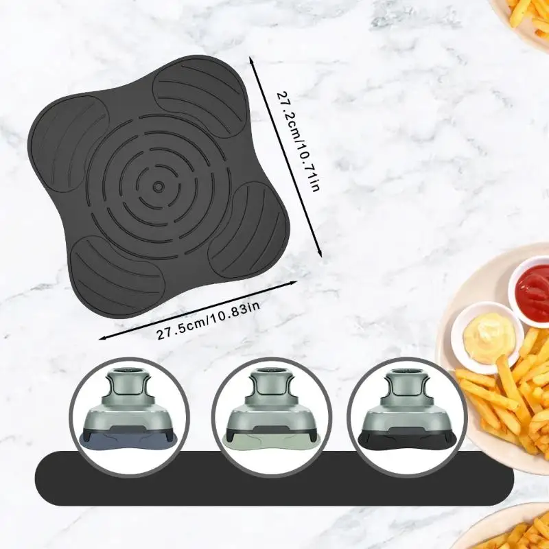   Silicone Heat Resistant Mat For Air Frying Machine Antislip Kitchen Dishwasher Safe