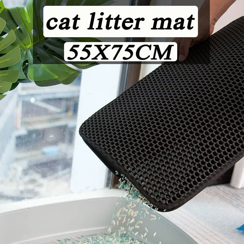 Cat Litter Mat Double Layer Pet Non Slip big Pet Litter Box Filter MatWear Resistant Waterproof Cat Litter Mat Free Shipping