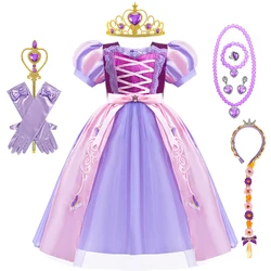 Rapunzel Role Play Princess Dress Girls Birthday Party Clothes Kids Cosplay Carnival Halloween Stage Performance Costume
