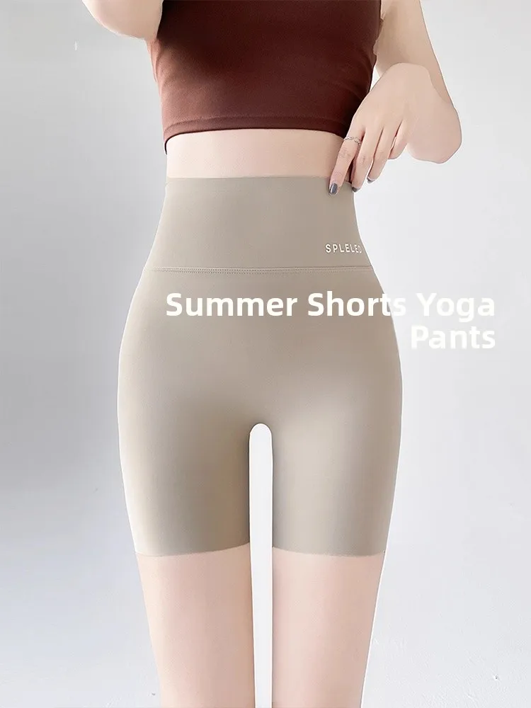 

Брюки для йоги из тонкого шелка с высокой талией, женские летние новые брюки с подтяжкой живота, дышащие удобные брюки базового слоя