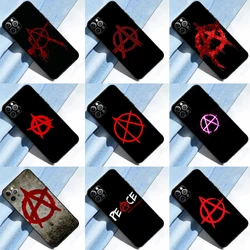 Anarchy Symbol A Phone Case For iPhone 14 15 16 13 12 11 Pro Max mini XR X XS Max Plus Back Cover