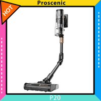 Proscenic P20 OnePass Cordless Vacuum Cleaner, 70000Pa Suction, 70-Min Runtime, 680W Brushless Motor, 180° Bendable Tube, Wet & Dry Cleaning with Extra Water Tank