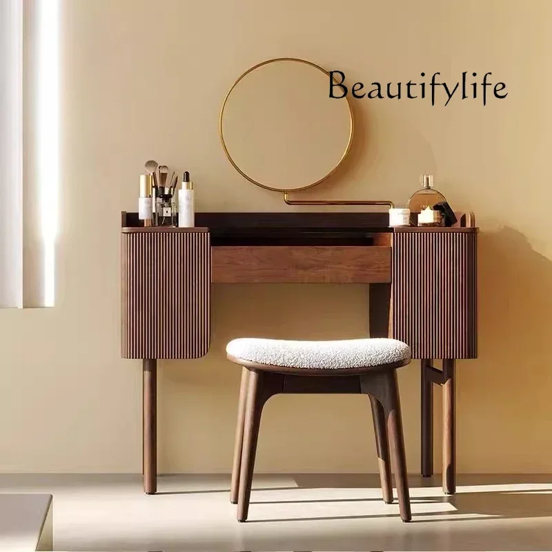 N19  Italian light luxury North American black walnut dresser modern simple small apartment master bedroom dressing storage