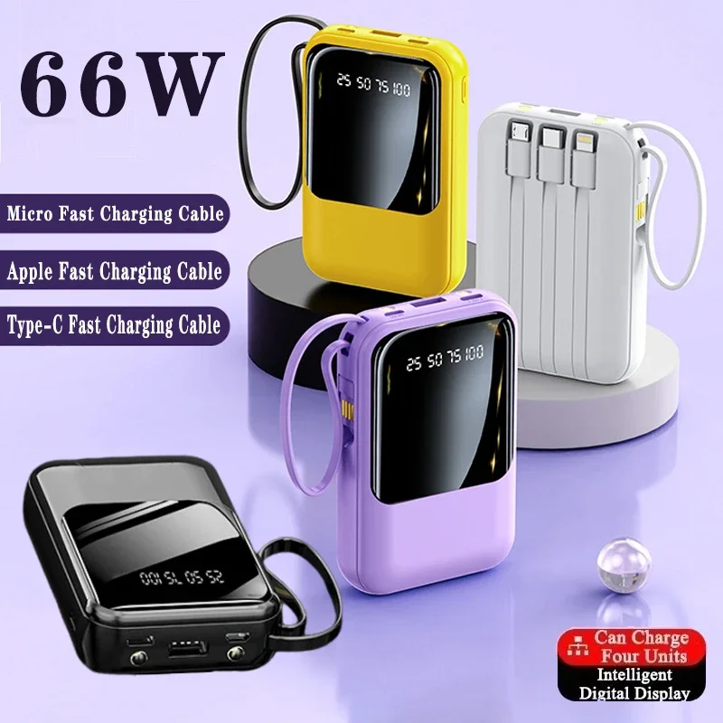 

66W Fast Charging Mini Power Bank 20000mAh PD 20W Flash Charging Powerbank External Battery for IPhone Xiaomi Portable Charger