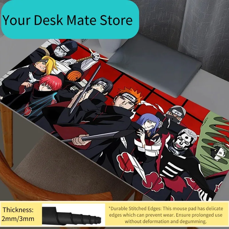 Naruto Aakatsuki Mauspad, Spiel, 90 x 400, Gummi, Mini-PC-Tastatur, Laptop, Computer, Geschwindigkeits-Schreibtischunterlage, Gaming-Zubehör, Mauspad