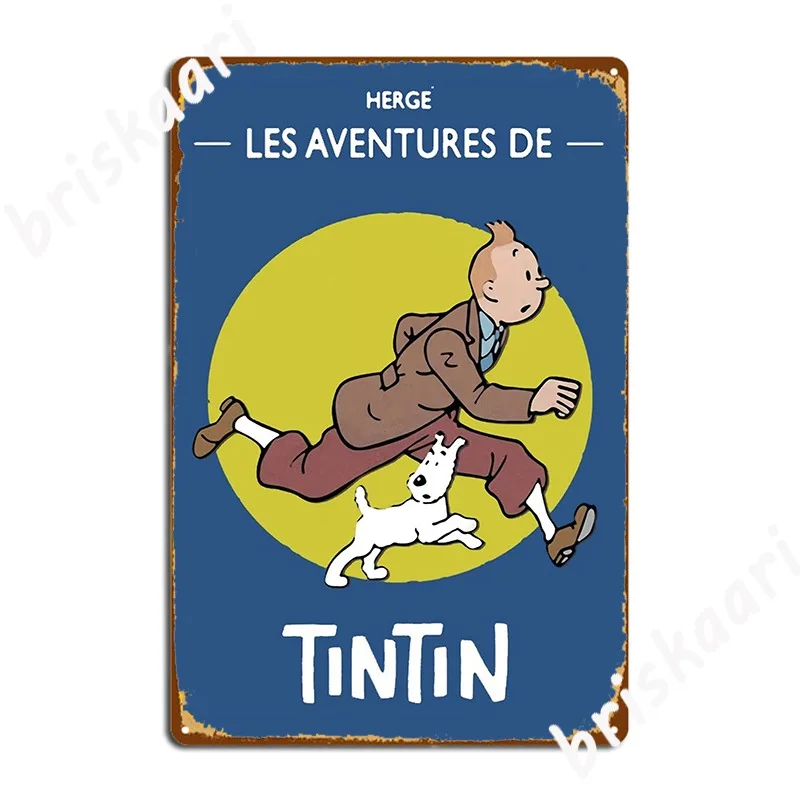 Les Aventures Herge Poster Metal Plaque Vintage Party Pub Garage Decoration Tin Sign Poster