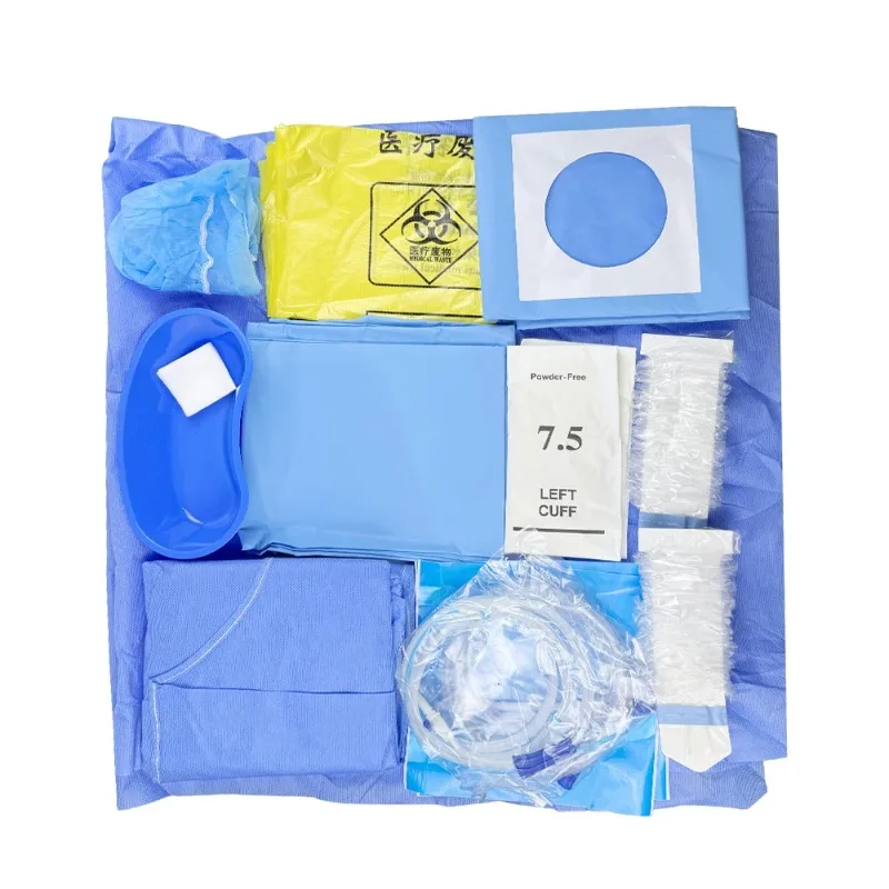 

Disposable Oral Surgery Kit Dental Nonwoven Fabric Aseptic Implant Surgical Pack Isolation Gown Drape Adhesive Hole Tube