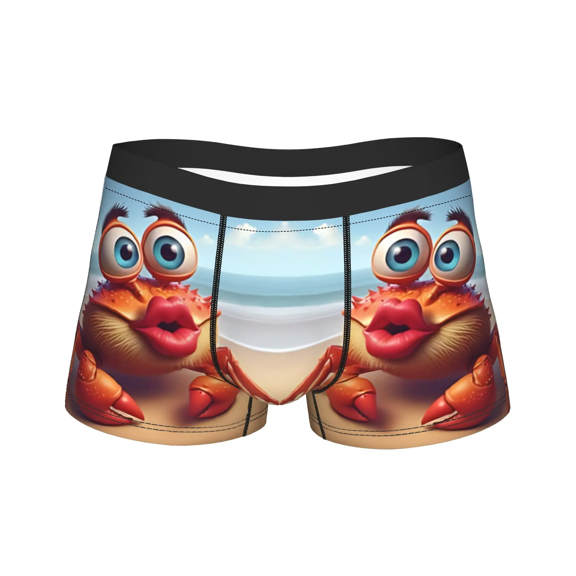 

1pc Men' Breathable Boxer Briefs with Cute Animal Heads Soft Underwear Shorts Suitable for & Daily Wear, Machine Washable