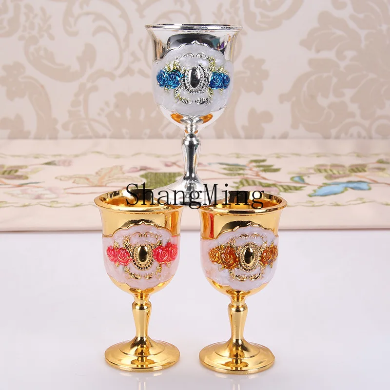 

CL small wine glass one cup high-end Baijiu cup creative household metal Baijiu wine glass retro creative small ornament