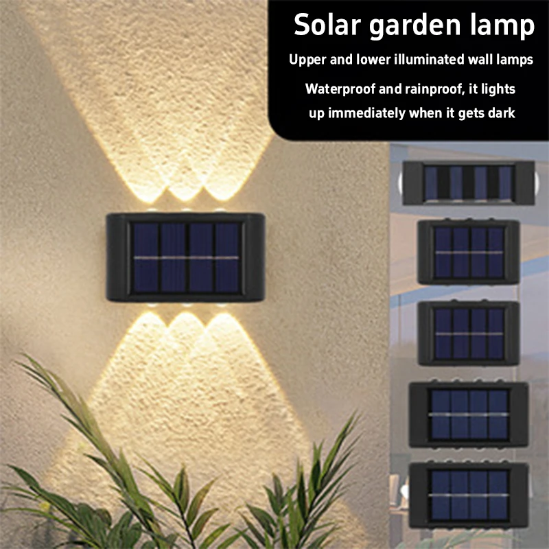 

Led Solar Lights Outdoor Waterproof Solar Wall Lamp Up And Down Light Illuminate Garden Fence Decoration Sunlight Powered Lamp