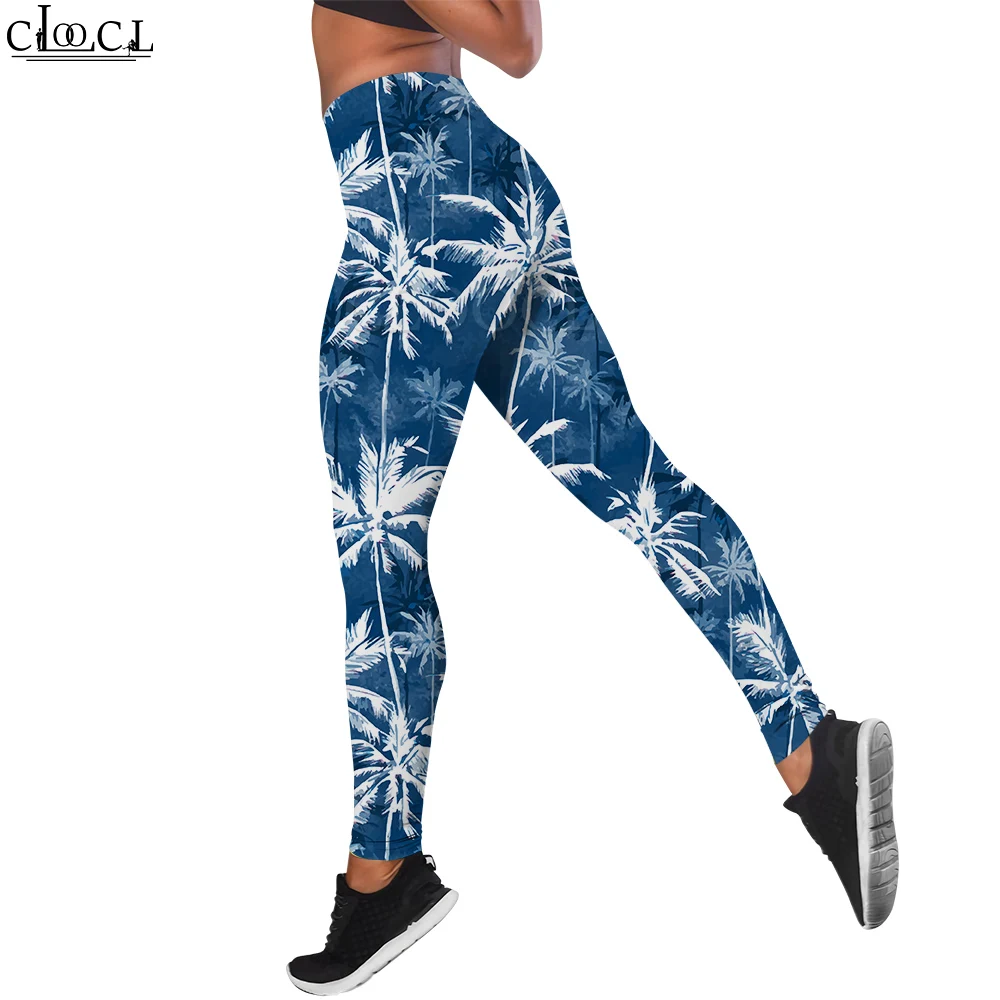 

CLOOCL Fashion Women Legging Coconut Tree Pattern 3D Printed Trousers for Female Workout Push Up Jogging Slim Legging