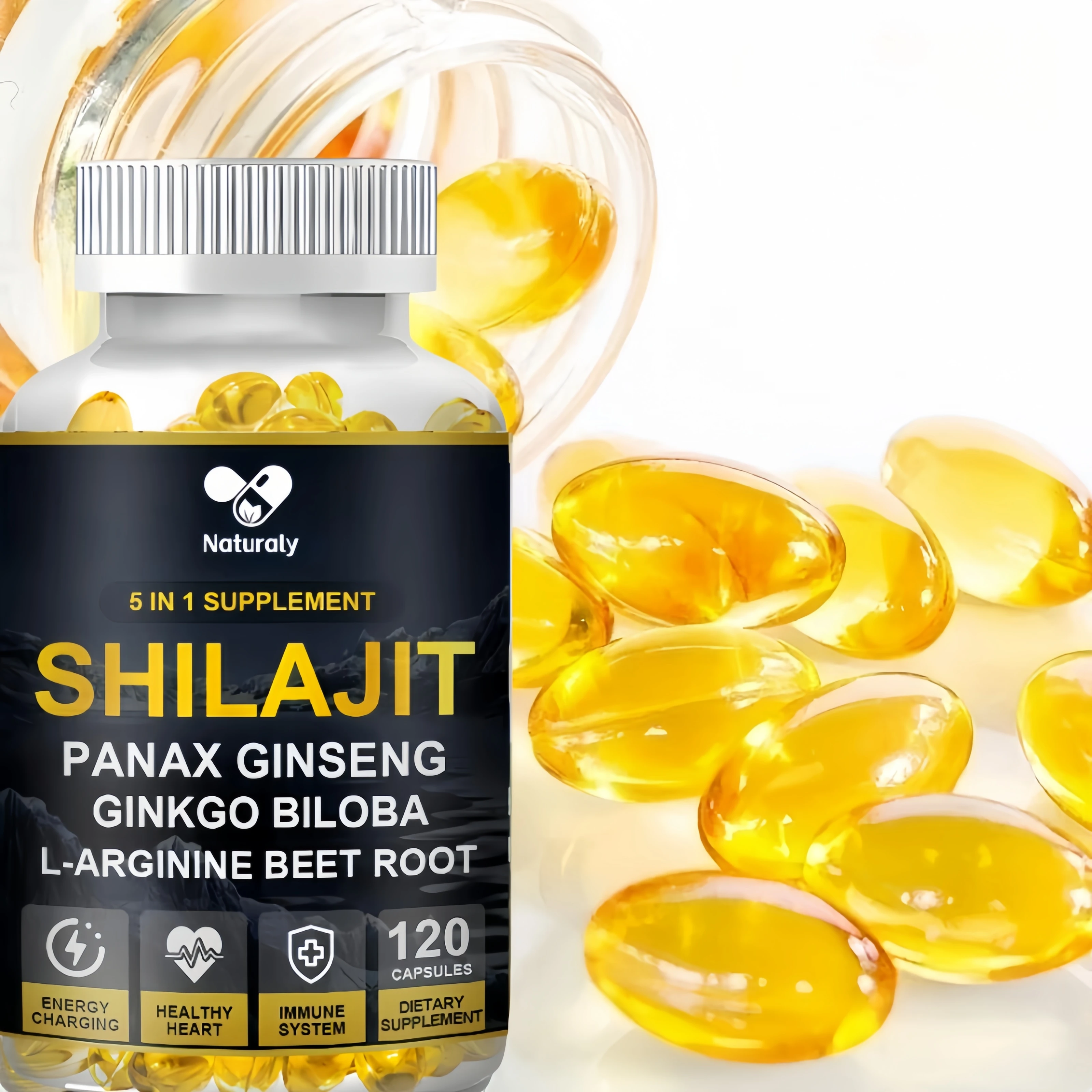 Shilajit Capsules Rich In Fulvic Acid&trace Minerals Boost Hormone Balance Stress Relief Sleep Quality