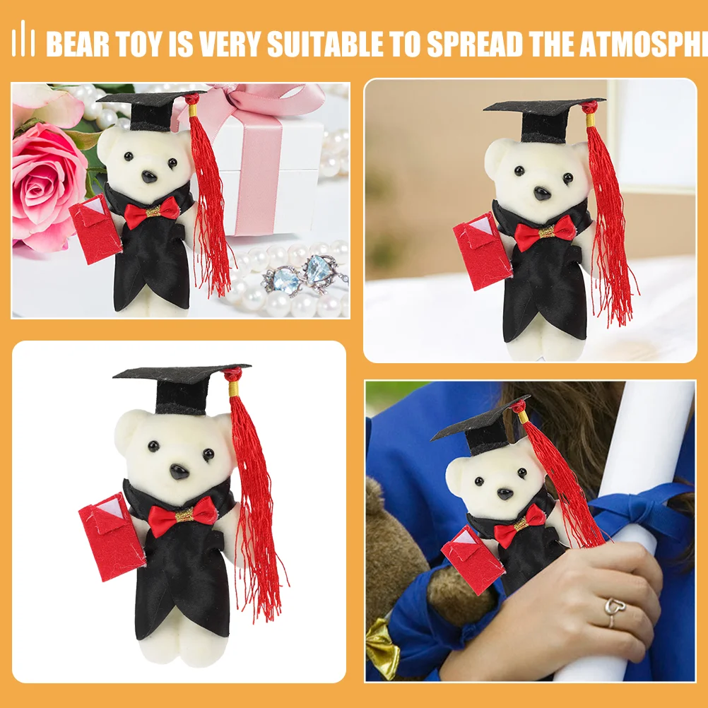 9 Pcs Graduation Season Dr Bear Toy Present Delicate Soft Fluffy Plush Gift Plastic Bears