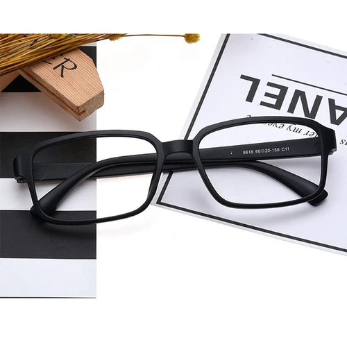 Imagen 2 del producto BLMUSA gafas de lectura anchas de gran tamaño ultraligeras antiluz azul montura para miopía TR gafas personalizadas para miopía caras grandes para hombres