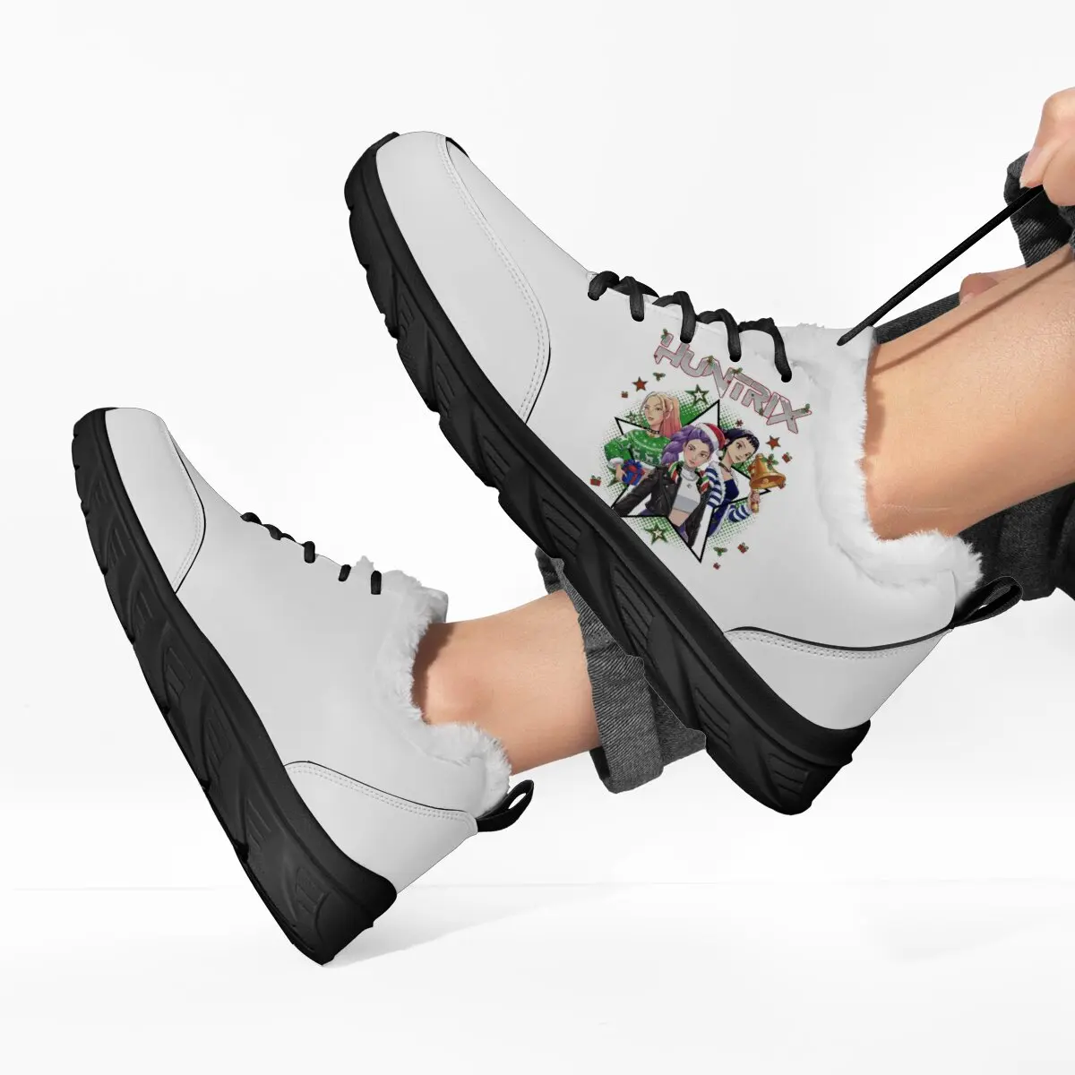 

New Low-top Lace-up Casual Sports Shoes Featuring A Fashionable Mesh Breathable Christmas Witch Hunt Animation Cartoon Design