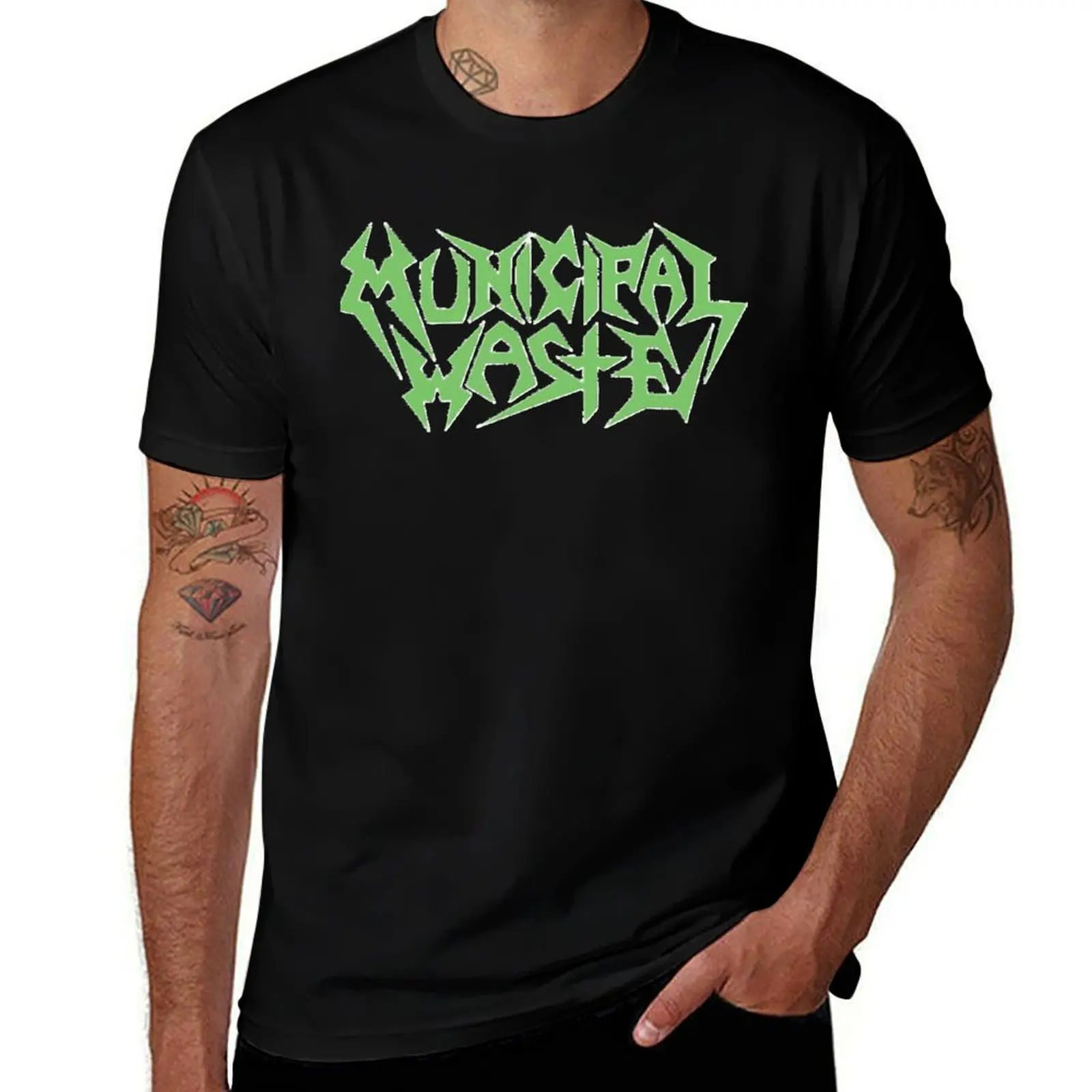 Municipal Waste Band Logo T-Shirt Christmas Casual Short Sleeve Top