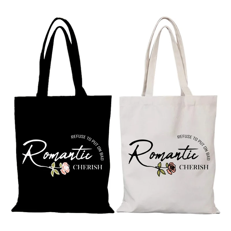 Personalized Bag Rose Handbags Fashion Cloth Bags the Tote Bag Women's Handbag Eco Shopper Shopping Canvas Shoulder Lady Folding