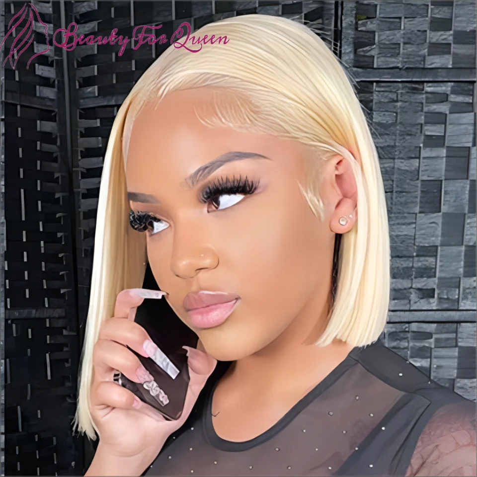 

13x4 613 Straight Short Bob High Quality Transparent HD Lace Frontal Wigs For Women Brazilian Colored Human Hair Wig Cosplay