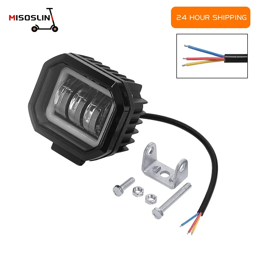 

16W DC 12V-80V Front Lamp Universal For Electric Scooter Parts LED Liht Spotlight Electric Bicycle Waterproof Warning Headlight