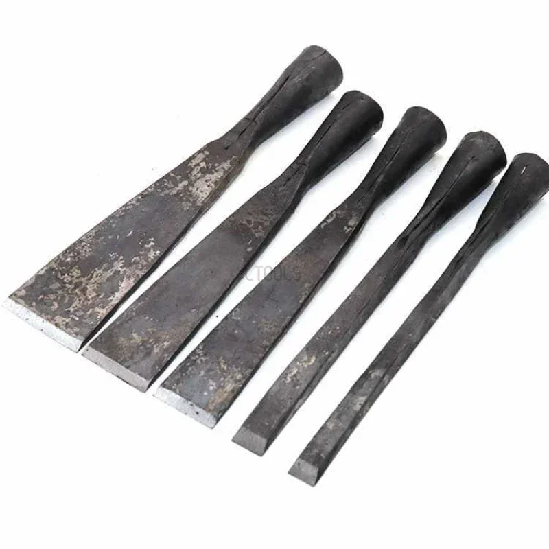 Woodworking Old Style Flat Chisel Handmade Forging Sticking Steel Technology Industrial Manual Flat Chisel Shovel Specail Tools