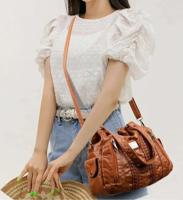 

Women's tote bag, large-capacity handbag, horizontal soft leather women's single-shoulder bag