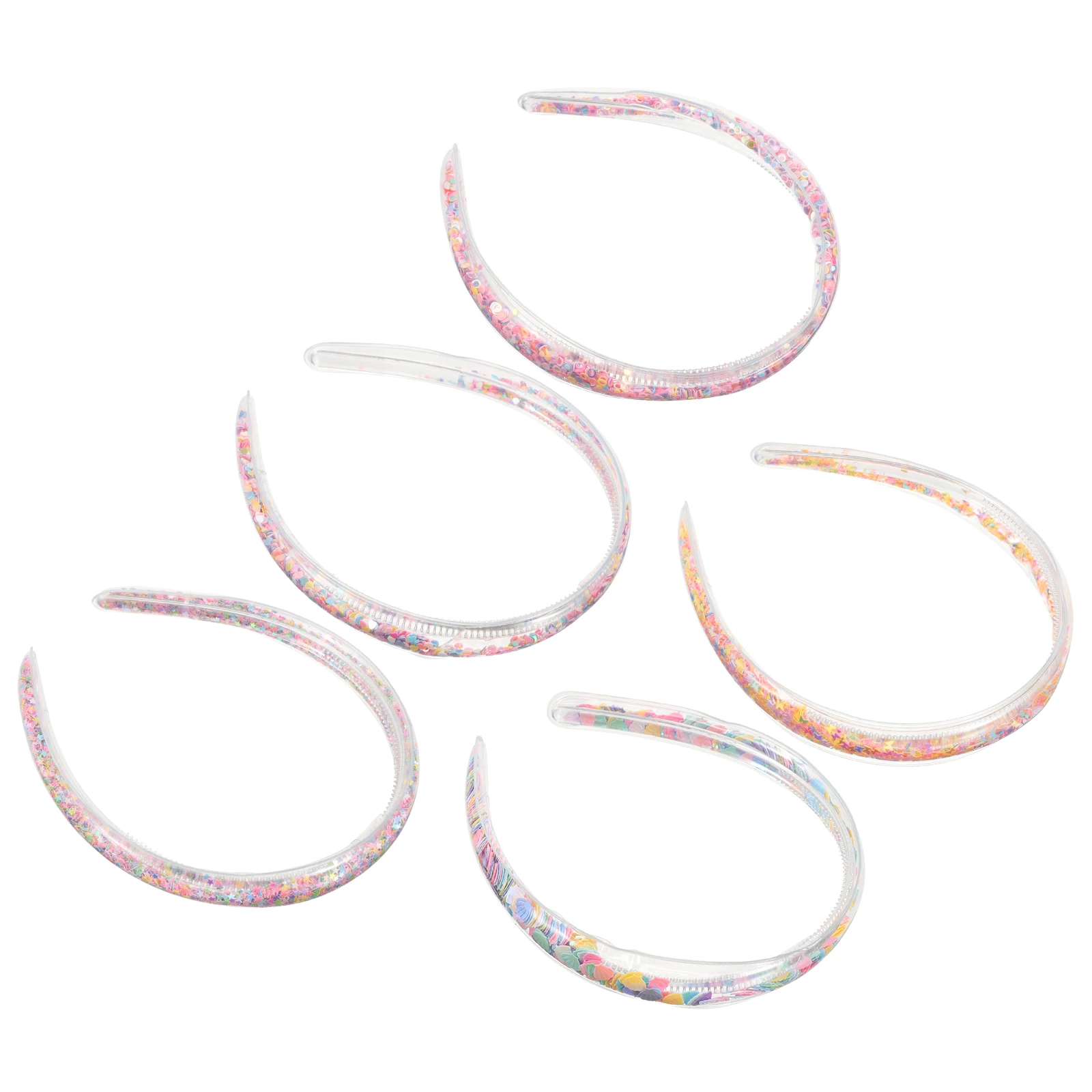 

5pcs Flash Headband Sequin Hairband Girls Lightweight Comfortable Kids Accessories Glitter Resin Little Hairband Stage