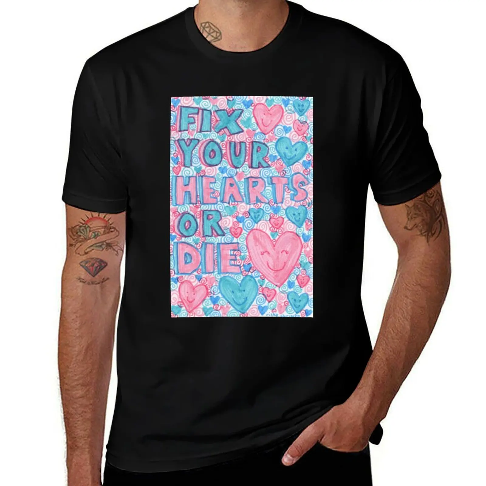 

fix your hearts for trans rights T-Shirt t shirts for man graphic vintage t shirts for man pack cotton T-Shirt