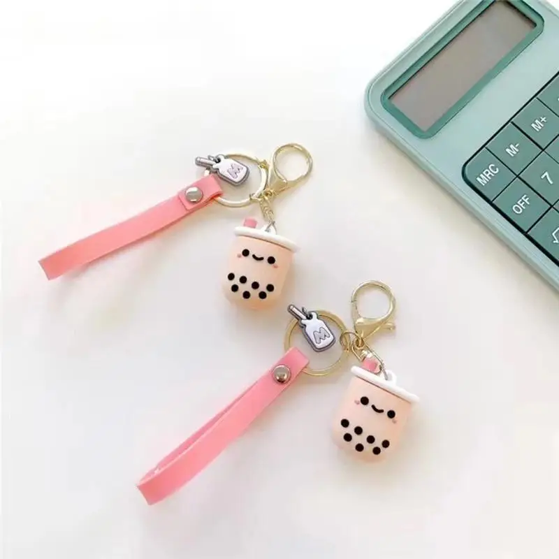 Milk Tea Keychain Cartoon Bag Pendant Backpack Hanging Decoration Cute Shaped Charm Fashion Accessory For Purse Handbag Backpac