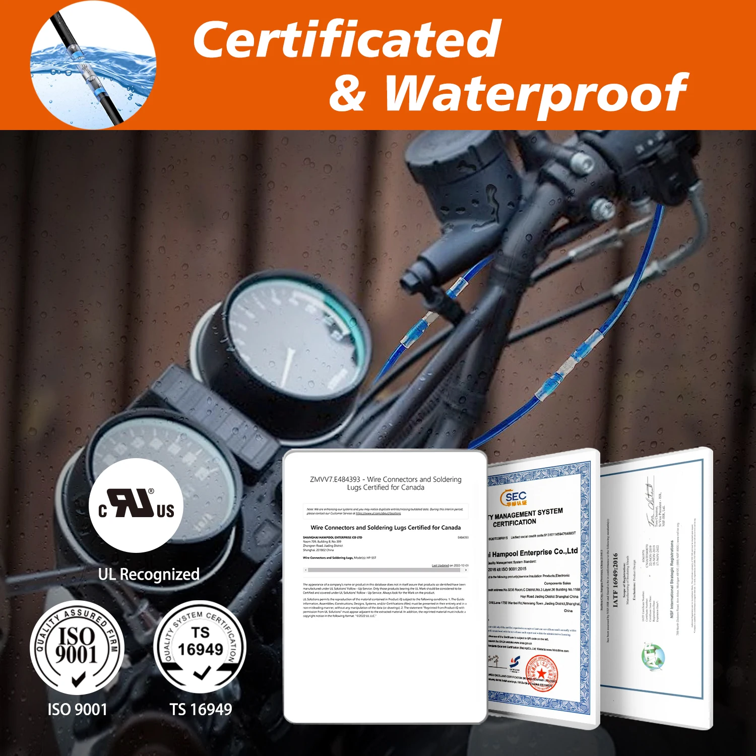 30-200PCS Isolierte Lötdichtung Verdrahtungsanschlüsse Klemmen Wasserdichte Marine Grade Automotive Verzinnt Elektrische Spleißverbindung – Detail 5