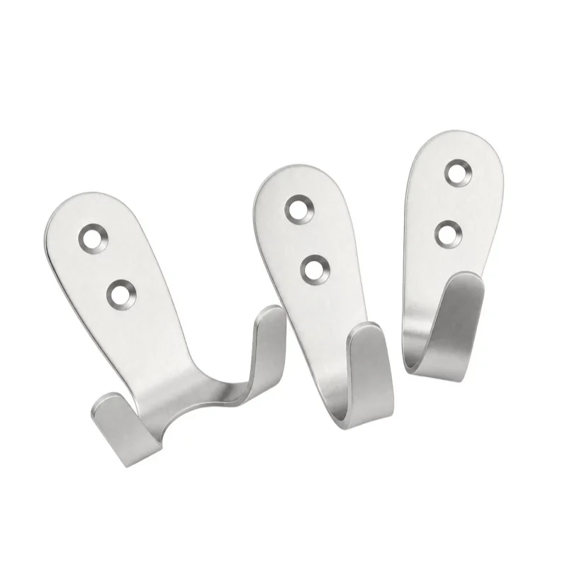 Small/Large/Double Hook Stainless Steel Wall Key Hook Waterproof Hook for Kitchen Bedroom Bathroom Hanging Towel Coat Bag