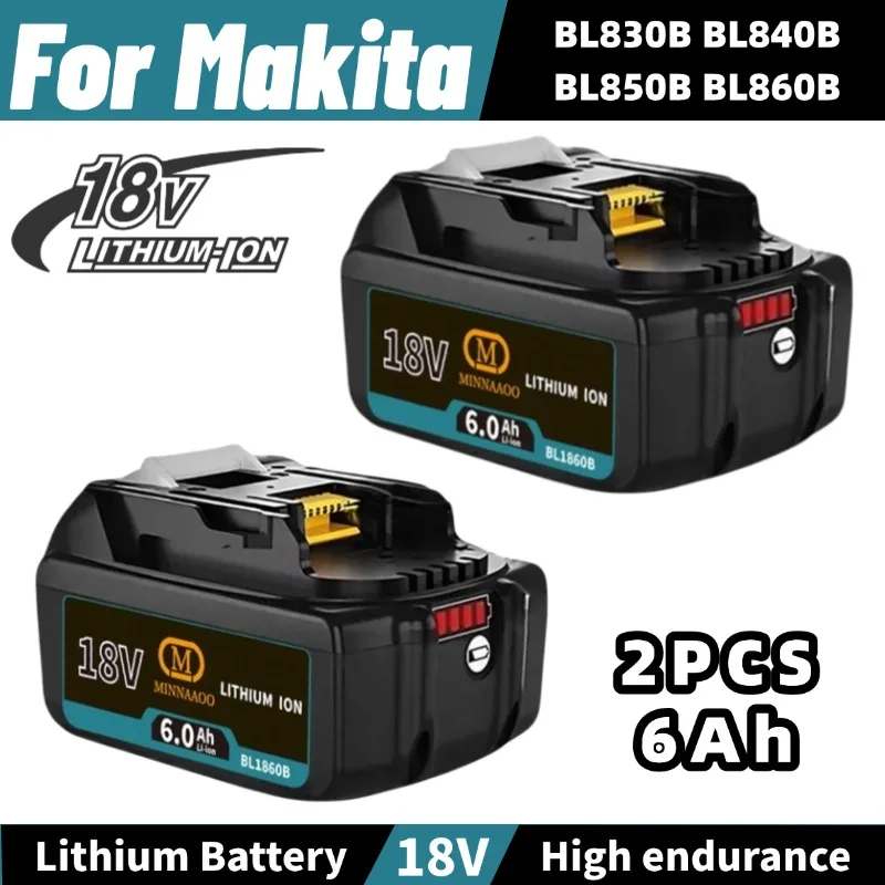 

High endurance For Makita 18V 6.0Ah Battery With Charger Rechargeable Lithium Ion for BL1850 BL1860B LXT400 Power Tool Battery
