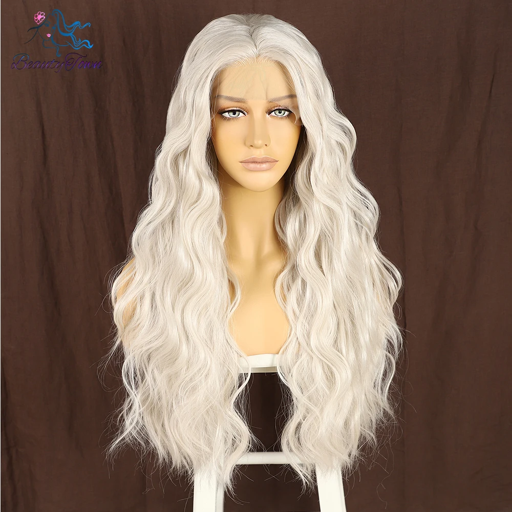 613 Blonde Synthetic Lace Front Wigs Long Body Wave HD Transparent Lace Front Wig Cosplay Daily Use Wig Heat Resistant Wig