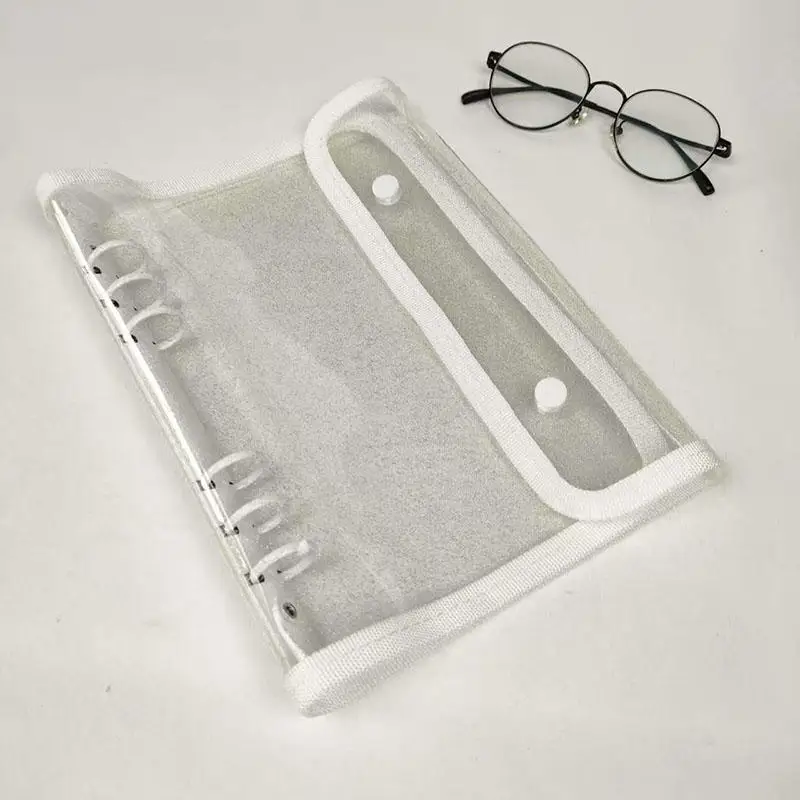 A5 غلاف دفتر أوراق فضفاضة مع ألوان متعددة شفافة مزدوجة أبازيم 6 فتحات بطاقة صغيرة بولارويد ألبوم صور حقيبة للتخزين