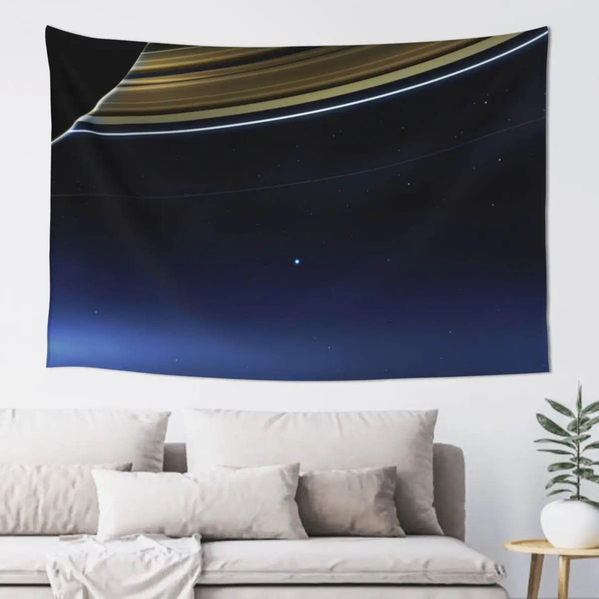 Pale Blue Dot — NASA Cassini, Saturn [HQ-quality] Tapestry Room Decor Cute Decoration Home Tapestry