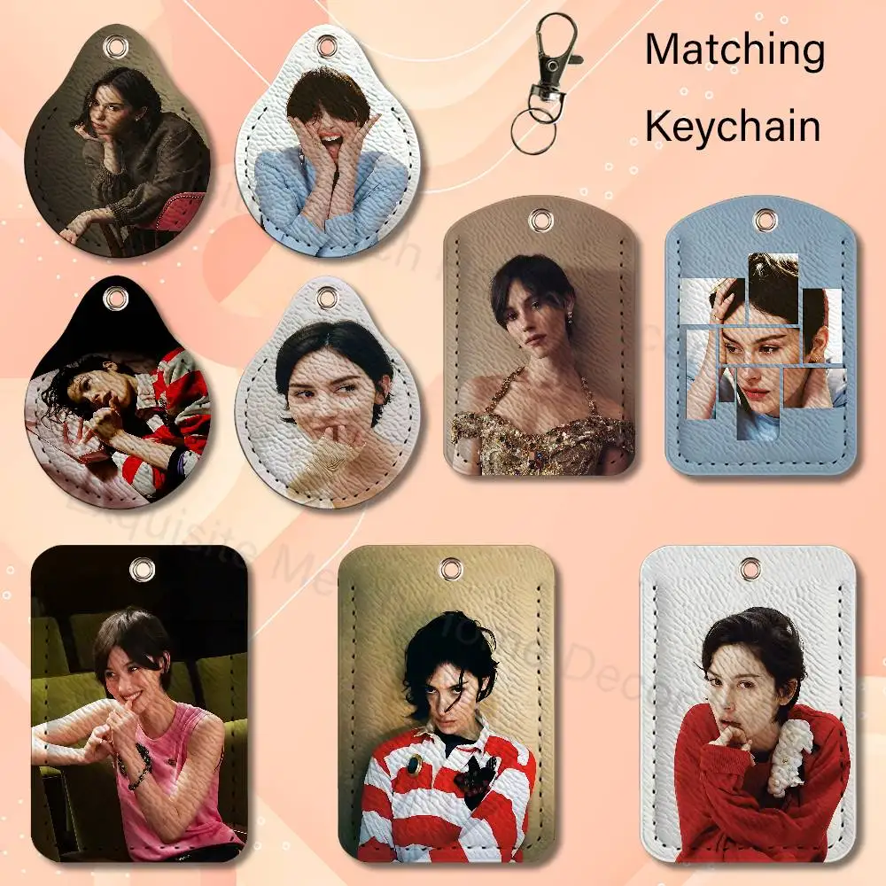 G-Gracie Abrams Daughter from Hell Cartoon Game Anime Leather Card Holder Can Store Access Control ID Card Subway Air Tag Case
