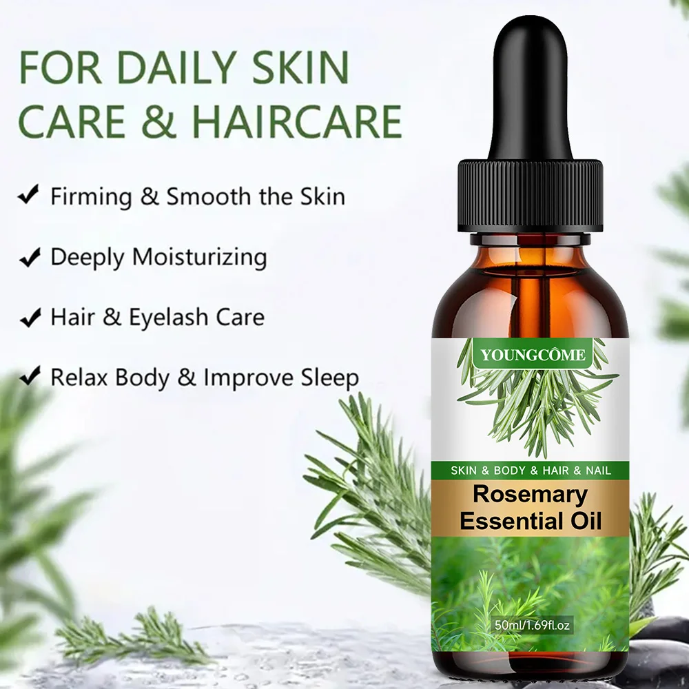 Oli essenziali per la crescita dei capelli con olio essenziale di rosmarino 30ML/50ML Oli essenziali per capelli naturali puri per nutrire i capelli lucenti Cura sana dei capelli