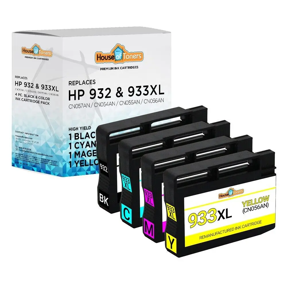 Tinta para impresora HP Officejet Series, paquete de tinta 932/933 XL, CN053AN, CN054AN, CN055AN, CN056AN, 4 Uds.