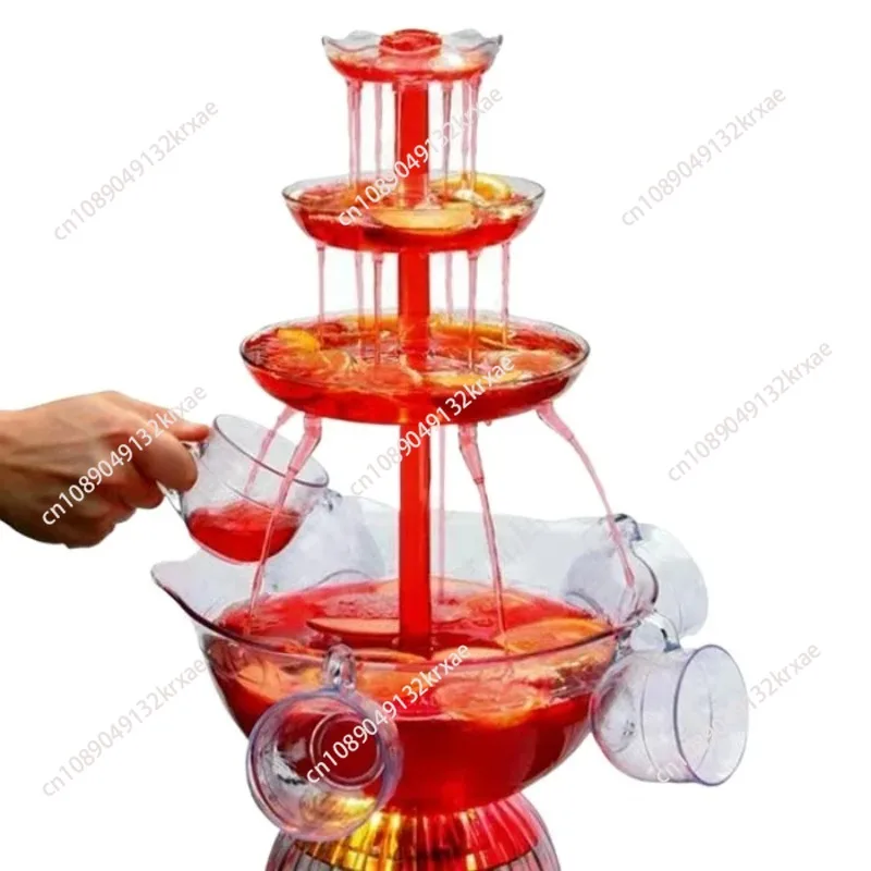 5 Glasses of Red Wine Fountain Party Wine Tasting Wine Tower Fountain AS Material 2.8L Capacity