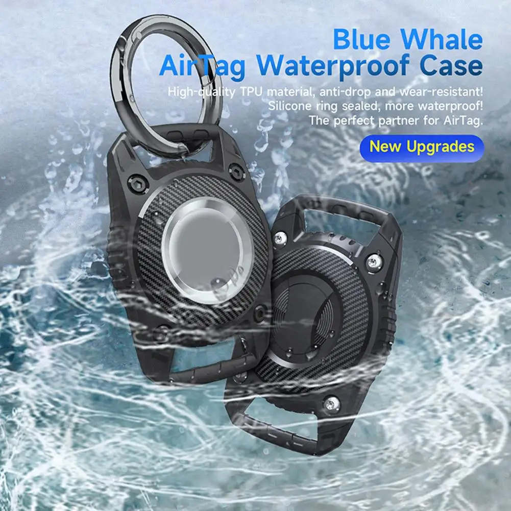 For Apple Airtag Protective Case Key Chain Anti-loss Tracker Pet Locator Waterproof Key Holder Front Back Full