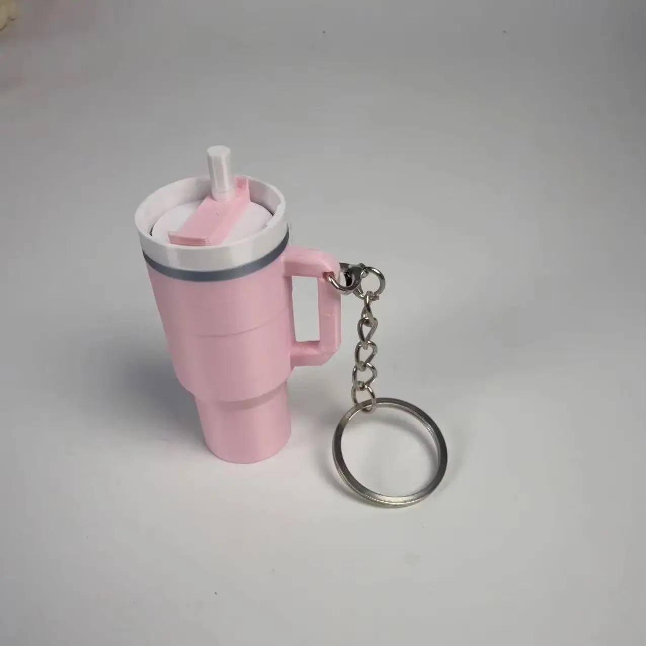 Cute Mini Tumbler Cup Lip Balm Keychain 3D Printed Water Bottle Key Ring Holder Handbag School Bag Charms Gift for Girls