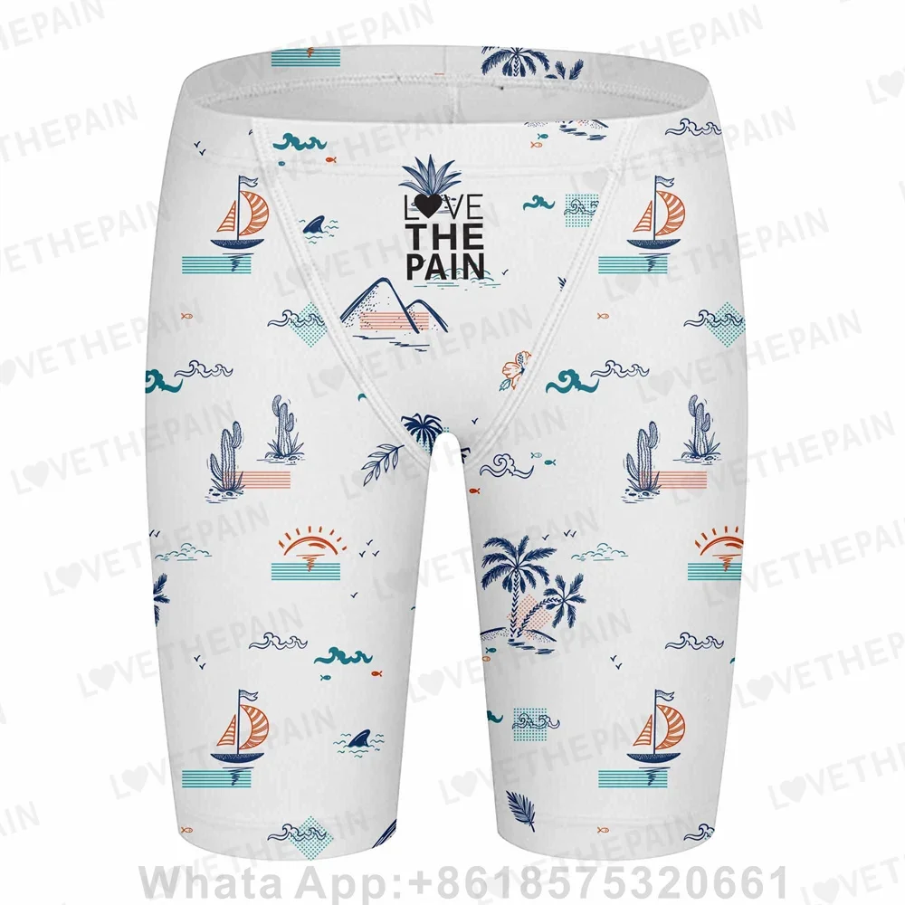 2026 Men's Swim Jammer Swimsuit Shorts Swimming Trunk Swimwear Beach Swim Surfing Sport Pants Briefs Summer Elastic Boxer Shorts